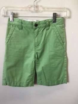 TUCKER & TATE, Avocado Green, Cotton, Solid, Boy's Shorts, Preppy, Flat Front, 4 Pockets, Belt Loops,