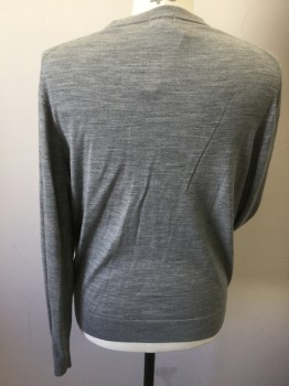 UNIQLO, Lt Gray, Wool, Solid, 5 Button Front,