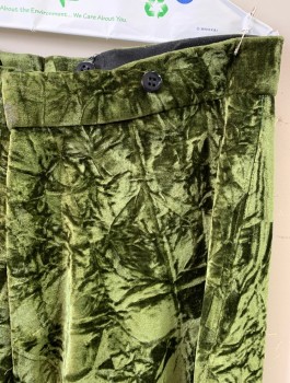Mens, Historical Fiction Piece 2, MTO, Olive Green, Polyester, Solid, Color Blocking, 34, 1500s, BREECHES, Flat Front, Zip Fly, Suspender Buttons on Outside Waistband, Buttons on Leg Cuffs *Missing One Button on Left Leg*