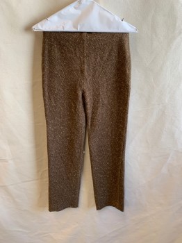 Childrens, Pants 1890s-1910s, NL, Khaki Brown, Beige, Wool, Tweed, 28/26, Boys Button Front, Flat Front