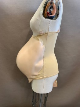 Womens, Pregnancy Belly/Pad, MOONBUMPS, Beige, Rubber, Spandex, Solid, 7-8mo, S, 7-8 Month,  Clear Plastic Bra Straps, Spandex Thong Bodysuit