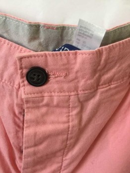DIVIDED, Lt Pink, Cotton, Solid, Button Fly, Belt Loops, 3 Pockets, 9.5" Inseam