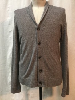 NO LABEL, Brown, Cashmere, Heathered, Button Front,