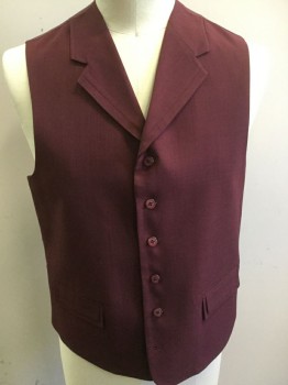 FALCONE, Wine Red, Polyester, 6 Buttons, Double Pocket Flap Detail, Multiple