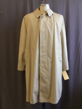 MISTY HARBOR, Khaki Brown, Acrylic, Cotton, Solid, Button Front, Collar Attached, 2 Pockets