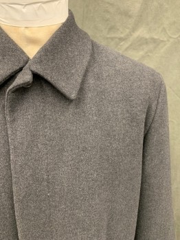 N/L, Heather Gray, Wool, Nylon, Button Front, Hidden Placket, Collar Attached, 2 Pockets, Long Sleeves