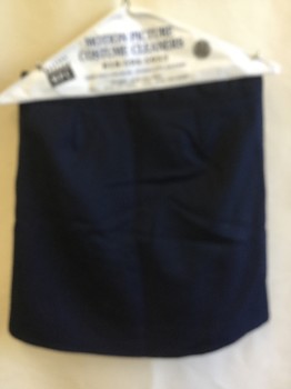 Childrens, Skirt, FRENCH TOAST, Navy Blue, Polyester, Solid, 12, 1.5" Waistband, Top Stitch Pleat, 2 Short Straps with Rectangle Metal Attached Near Side Zip, Attached Shorts Inside Skirt