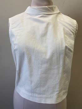 Womens, Top, MTO, Off White, Cotton, Solid, B38, Reversed Collar Attached,  Button Down Center Back, Sleeveless,