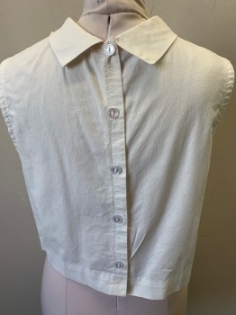 MTO, Off White, Cotton, Solid, Reversed Collar Attached,  Button Down Center Back, Sleeveless,