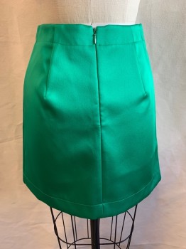 TOPSHOP, Emerald Green, Polyester, Elastane, Solid, Asymmetrical Front, Zip Back