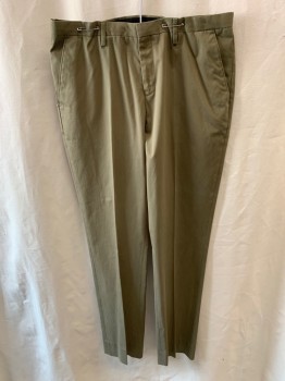 TOPMAN, Khaki Brown, Cotton, Side Pockets, Zip Front, Welt BackPocket with Buttons on