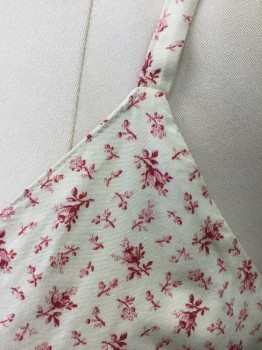 Childrens, Dress, GAP, Cream, Cranberry Red, Cotton, Floral, Calico , Girl14, Girls, Cream with Tiny Calico Cranberry Floral Print, Spaghetti Strap, Empire Waist, V-neck, Straight Fit, 1990's