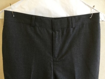 Childrens, Slacks, BROOKS BROTHERS, Charcoal Gray, Viscose, Acetate, Heathered, 12, (2) Boys, 1.4" Waistband with Belt Hoops, Flat Front, Zip Front, 4 Pockets