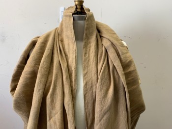 Unisex, Sci-Fi/Fantasy Cape/Cloak, MTO, Tan Brown, Linen, OS, Modeled on 44, CB Seam and Partial CF Seam, Has Holes From Something CF See Detail Photo,