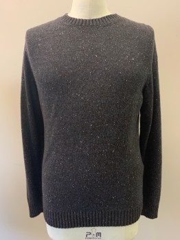 A.P.C., Charcoal Gray, Black, Red, White, Beige, Wool, Speckled, L/S, Crew Neck,