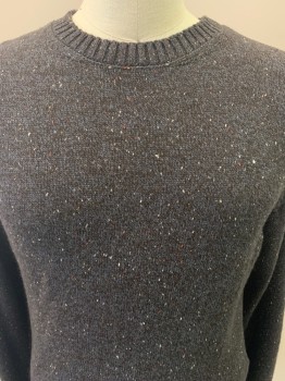 A.P.C., Charcoal Gray, Black, Red, White, Beige, Wool, Speckled, L/S, Crew Neck,