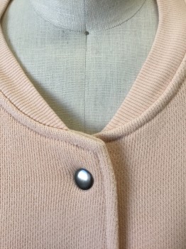 MILE(S) BY MADEWELL, Blush Pink, Cotton, Solid, Thick Jersey, Snap Front, Rib Knit at Neck, Cuffs and Waistband, 2 Pockets, No Lining