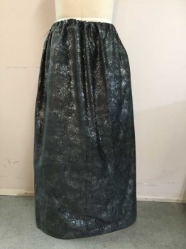Unisex, Sci-Fi/Fantasy Skirt, Charcoal Gray, Silver, Polyester, Speckled, 35/44, Large Tube Of Silver Spangled Gray Chenille, Drawstring Waist