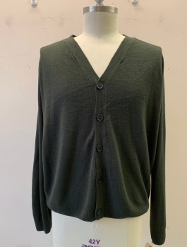 WEATHER PROOF, Dk Green, Acrylic, Solid, Button Front
