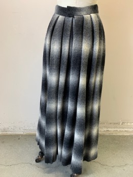 MTO, Black, White, Gray, Wool, Plaid, Heavy Weight Felted Wool, Pleated Center Back, Snaps & Hook & Bar, Raw Edge Hem, You May Put in a Minimal Hem If Want, But No Cutting
