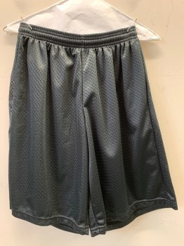Mens, Shorts, A4, Black, Polyester, Solid, XS, Internal Pull String. Lined Inside, 2 Pocket,