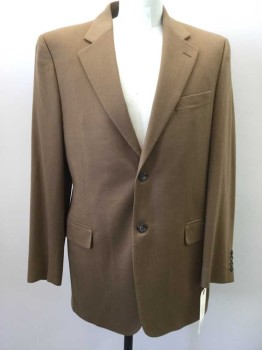 GIANNI FILACCI, Caramel Brown, Cashmere, Solid, Single Breasted, 2 Buttons,  Notched Lapel, 3 Pockets,