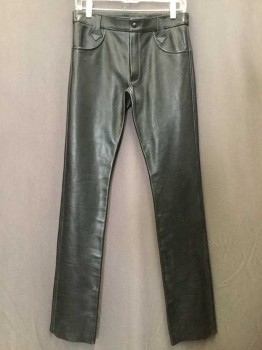 Womens, Leather Pants, Black, Leather, Solid, 34, 28