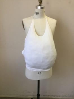 Unisex, Fat Padding, N/L, White, Spandex, Polyester, Solid, O/S, Halter Style with Elastic Straps at Back ( Barcode Under Belly)