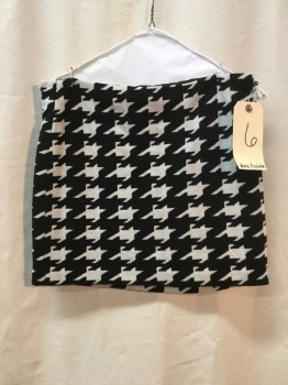 ALICE & OLIVIA, Black, White, Cotton, Wool, Houndstooth, Knit
