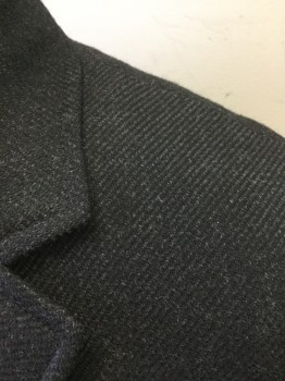 CANALI, Charcoal Gray, Wool, Stripes - Diagonal , Single Breasted, Notched Lapel, 2 Pockets,