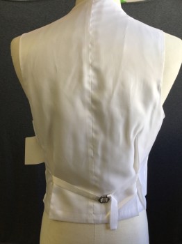 CALVIN KLEIN, White, Linen, Solid, 4 Buttons, 2 Pockets, Missing 2 Buttons