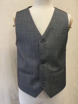 Childrens, Suit Piece 2, TAZIO, Heather Gray, Polyester, Rayon, Solid, 6, Button Front, 2 Pockets,