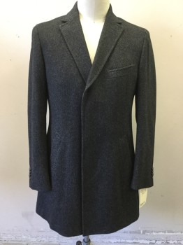 ZEGNA, Gray, Black, Wool, Stripes - Diagonal , Single Breasted, Notched Lapel, 3 Pockets,