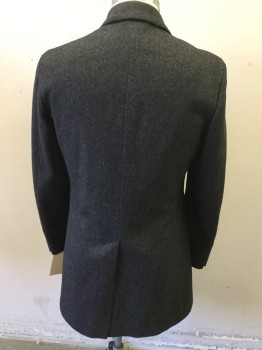 ZEGNA, Gray, Black, Wool, Stripes - Diagonal , Single Breasted, Notched Lapel, 3 Pockets,