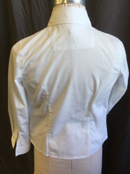 Childrens, Blouse, FRENCH TOAST, White, Polyester, Cotton, Solid, 12, Collar Attached, Button Front, Long Sleeves,