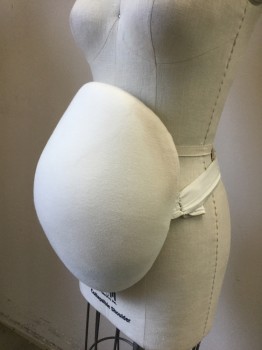Womens, Pregnancy Belly/Pad, N/L MTO, Cream, Cotton, Synthetic, Soft Covered Foam, Elastic Strap for Waist with Velcro Closure, Made To Order