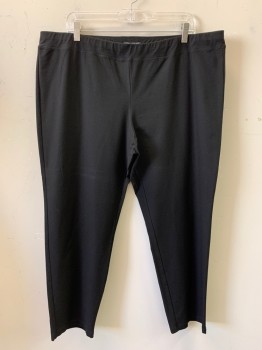 Eileen Fisher, Black, Polyester, Solid, Flat Front,