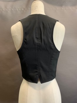 Womens, Vest, GUESS JEANS, Black, Polyester, Wool, Solid, S, V-N, 3 Buttons, 3 Pockets