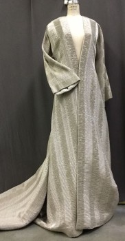 Womens, Sci-Fi/Fantasy Coat/Robe, MTO, Champagne, Silk, Solid, 6/8, Hook & Eye Close Front, Pleated  Fabric, Lined, Heavy, Tailored