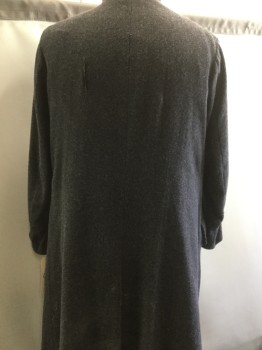 Mens, Coat, MTO, Gray, Black, Wool, Basket Weave, 48, Double Breasted, Collar Attached, 4 Pockets, Full Length Frock * Rigged for a Harness