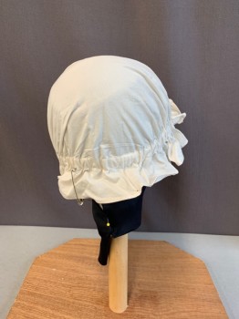 Womens, Historical Fiction Hat, N/L, Off White, Cotton, Solid, O/S, 1700s, No Closures, Elastic Band