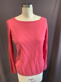 Womens, Pullover, WEEKEND, Dusty Pink, Cashmere, Solid, M, Long Sleeves, Bateau/Boat Neck,