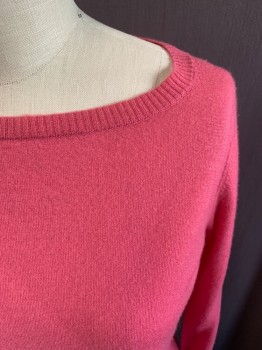 WEEKEND, Dusty Pink, Cashmere, Solid, Long Sleeves, Bateau/Boat Neck,