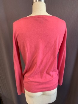 WEEKEND, Dusty Pink, Cashmere, Solid, Long Sleeves, Bateau/Boat Neck,