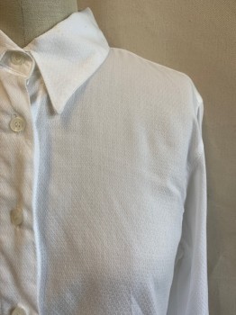 HARVE BENARD, White, Cotton, Solid, C.A., Button Front, L/S, French Cuffs *Small Stain on Left Side Collar*