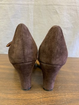 Womens, Shoes, JEFFREY CAMPBELL, Espresso Brown, Tan Brown, Suede, Nylon, 8, Reproduction, Accents of Tan Nylon Mesh, Peep Toe, T-Strap, 3" Heel