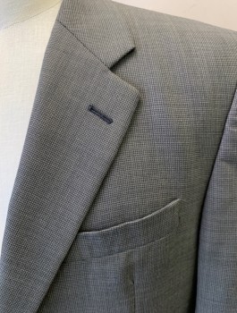 ACADEMY AWARD, Gray, Wool, Houndstooth - Micro, Two Button, Flap Pocket, Single Vent