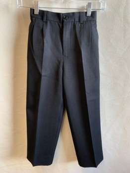 Childrens, Suit Piece 2, COLE By SWEET KIDS, Black, Polyester, Solid, 7, Double Pleats, Zip Fly, 3 Pockets, Belt Loops, Elastic Back Waistband