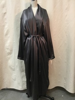 WINTER SILKS, Synthetic, Silk, Solid, Gray, Charcoal Lined, Belt