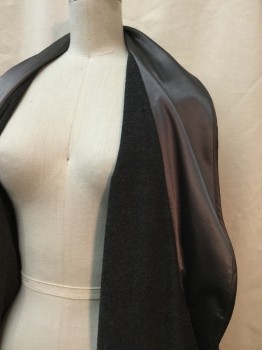 WINTER SILKS, Synthetic, Silk, Solid, Gray, Charcoal Lined, Belt